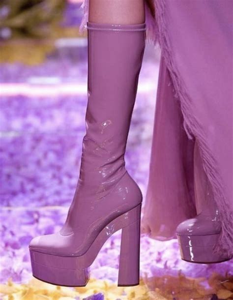 atelier versace patent leather gogo boots